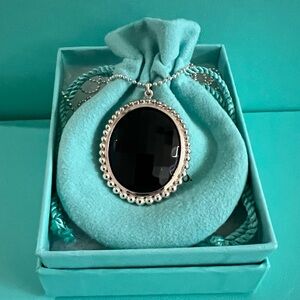 🌸🌸 Authentic Tiffany & Co. Ziegfeld Oval Faceted Black Onyx Necklace